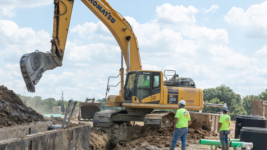 Valenti-Held Contractor/Developer performing underground utility construction.